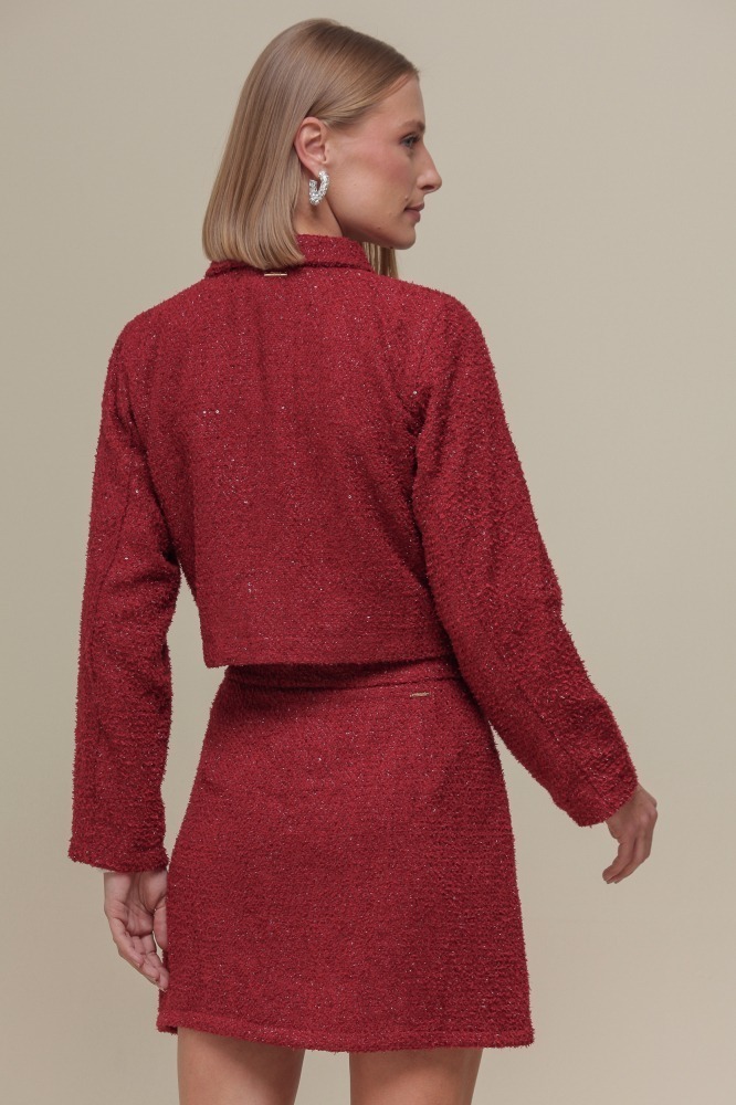 9036433 - Casaqueto Tweed Lurex CEREJA 9036433 - Casaqueto Tweed Lurex CEREJA
