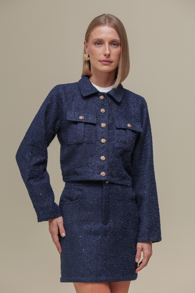 9036433 - Casaqueto Tweed Lurex MARINHO 