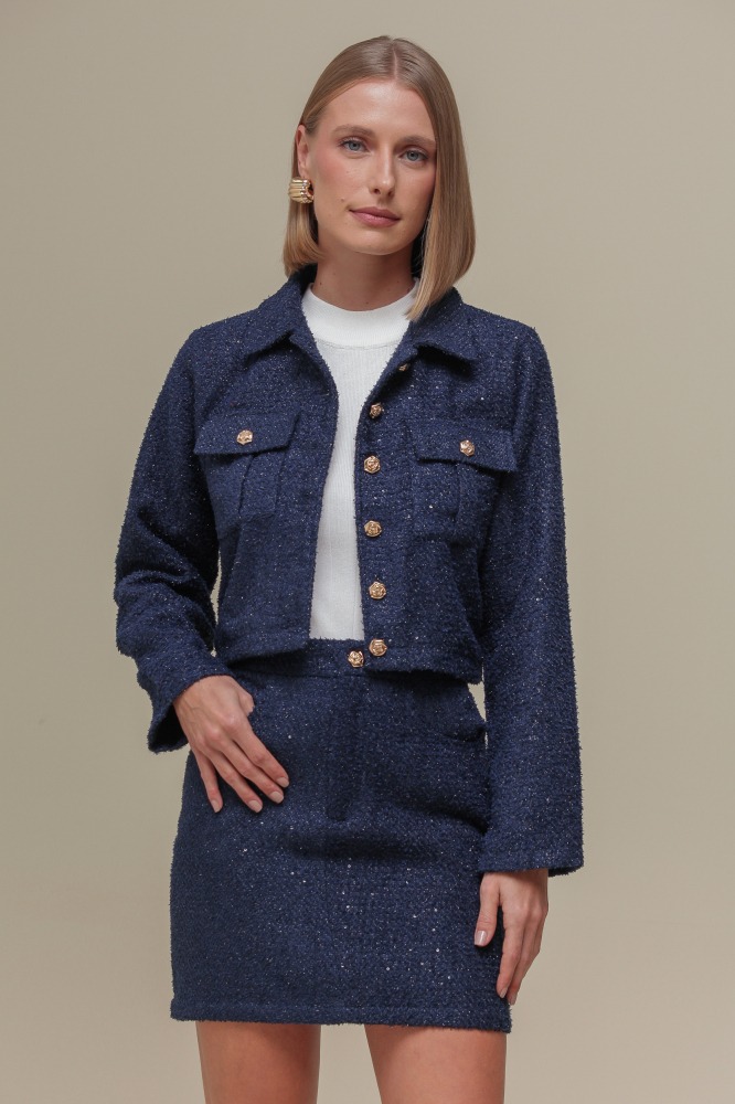 9036433 - Casaqueto Tweed Lurex MARINHO 