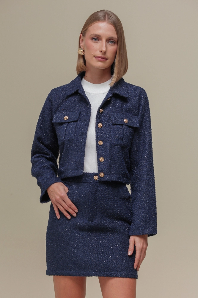 9036433 - Casaqueto Tweed Lurex MARINHO 