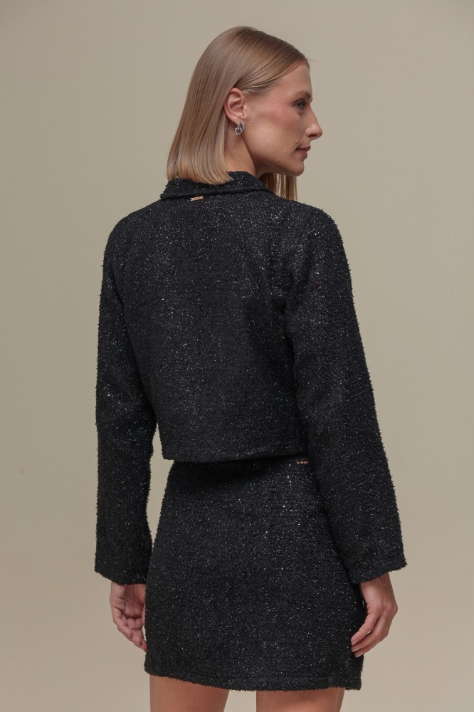 9036433 - Casaqueto Tweed Lurex PRETO 9036433 - Casaqueto Tweed Lurex PRETO