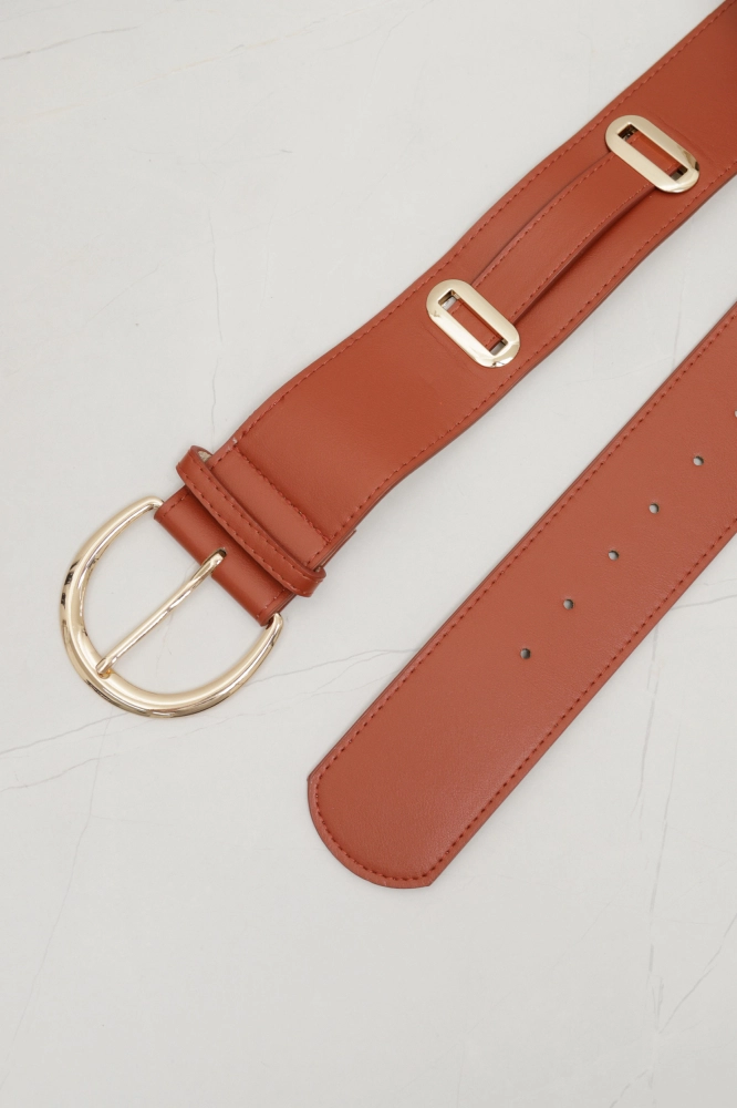 9037464 - Cinto PU com Detalhes Laterais CARAMELO 9037464 - Cinto PU com Detalhes Laterais CARAMELO - Imagem 2