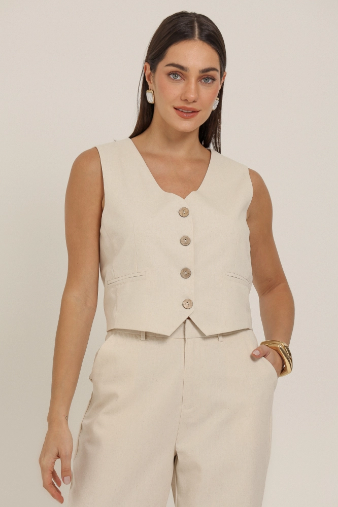 9036965 - Colete De Linho NATURAL