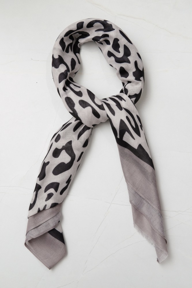 Echarpe Animal Print (86x180 cm) CINZA