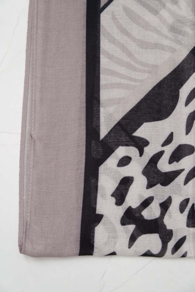 Echarpe Animal Print (86x180 cm) CINZA