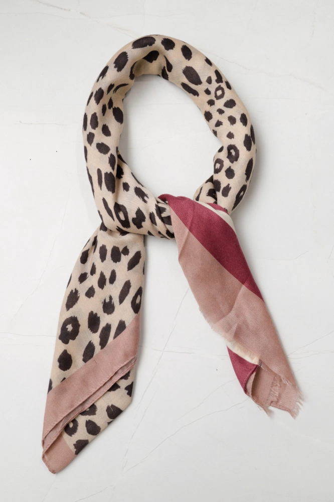 Echarpe Animal Print Color (86x178 cm) ROSÊ