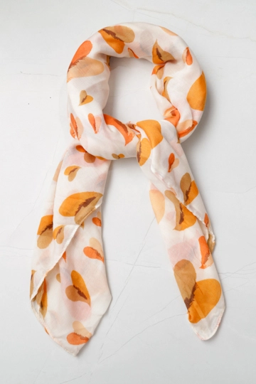 9037295 - Echarpe Corações (91x187 cm) LARANJA