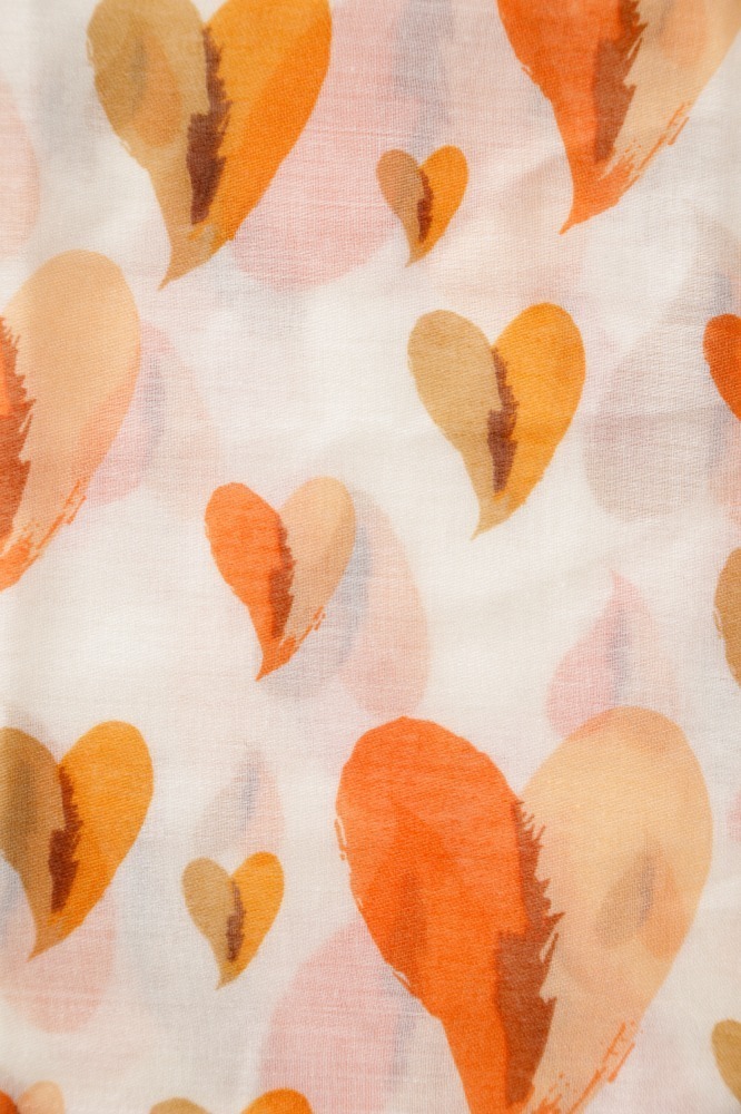9037295 - Echarpe Corações (91x187 cm) LARANJA 9037295 - Echarpe Corações (91x187 cm) LARANJA