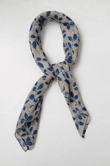 9037287 - Echarpe Delicado Folhas (84x182 cm) AZUL