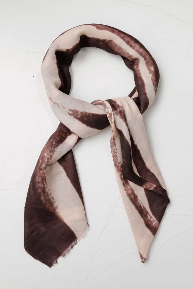 Echarpe Elegante Estampa Zebra (88x178 cm) MARROM