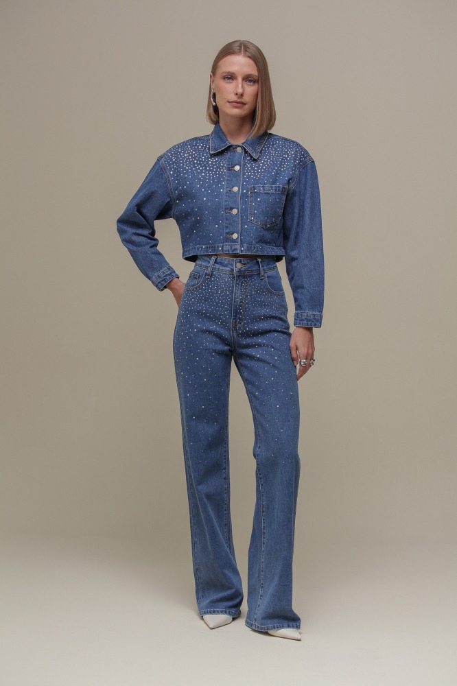 9036616 - Jaqueta Jeans Brilhos MARINHO 9036616 - Jaqueta Jeans Brilhos MARINHO