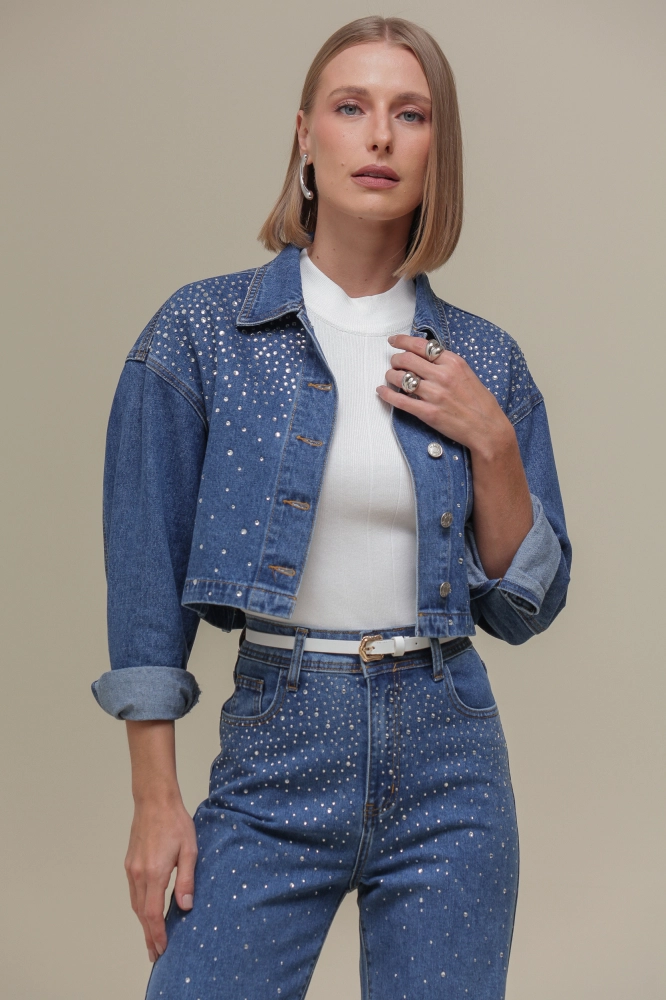 9036616 - Jaqueta Jeans Brilhos MARINHO 