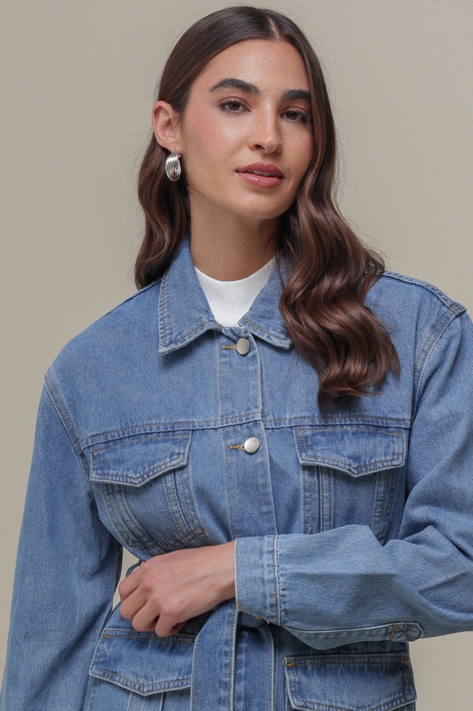 9034940 - Jaqueta Jeans Com Cinto JEANS 9034940 - Jaqueta Jeans Com Cinto JEANS - Imagem 2