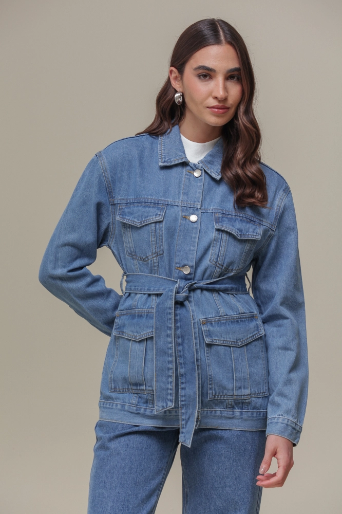 Jaqueta Jeans Com Cinto  JEANS