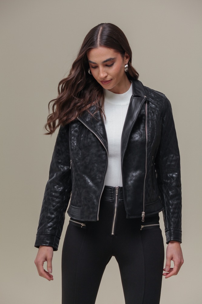 9036638 - Jaqueta PU Biker Matelassê PRETO 9036638 - Jaqueta PU Biker Matelassê PRETO