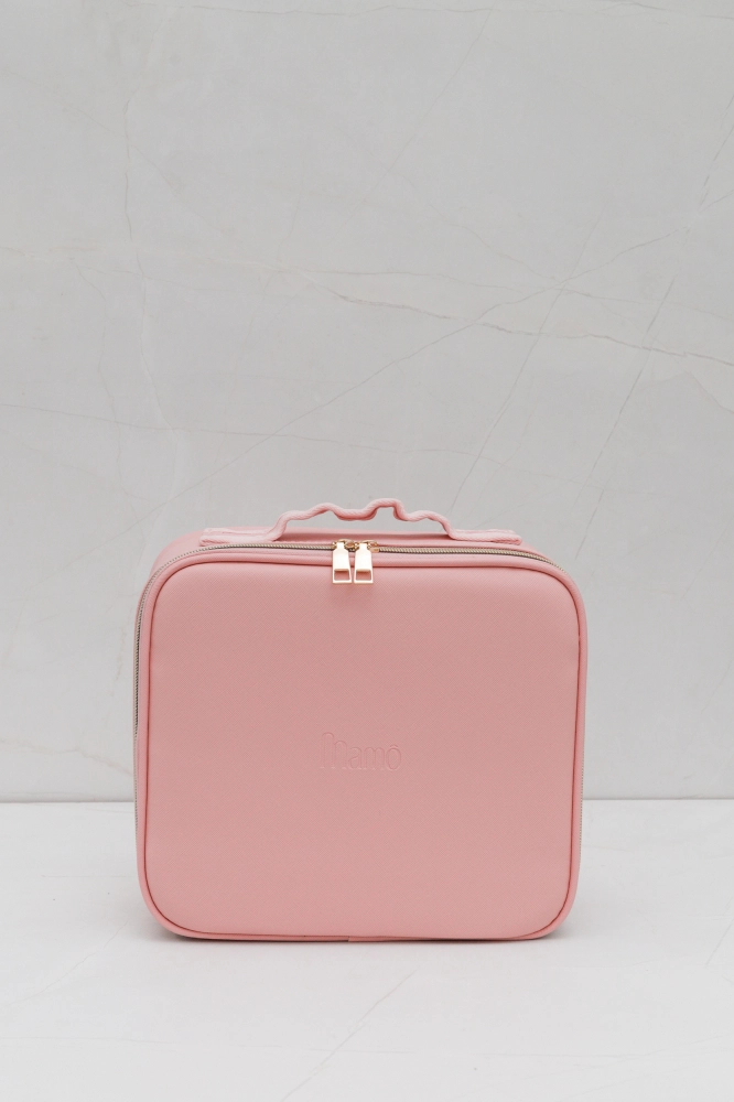 NECESSAIRE COM ESPELHO LED ROSA