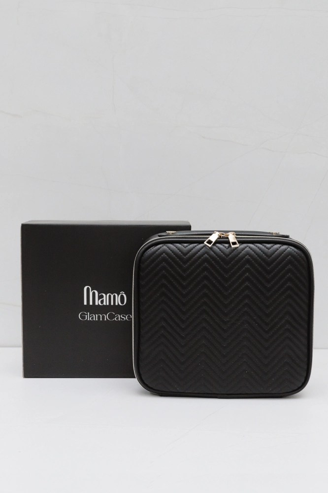 NECESSAIRE ORGANIZADORA COM ESPELHO PRETO
