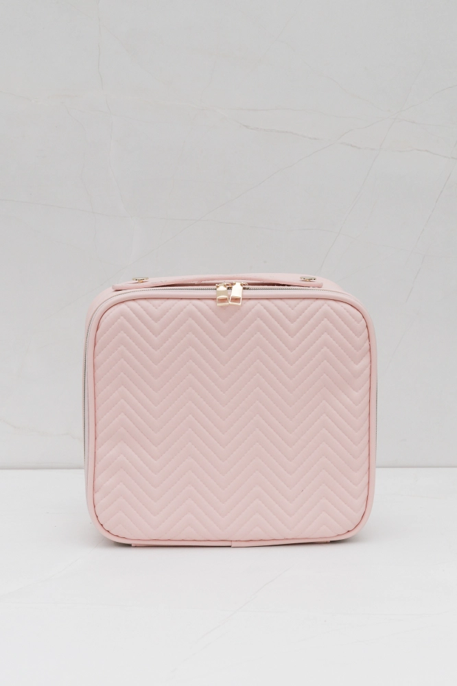 NECESSAIRE ORGANIZADORA COM ESPELHO ROSA