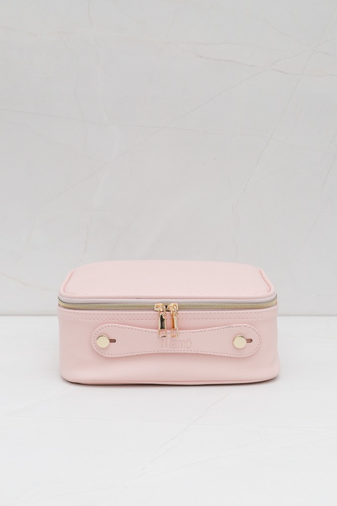 NECESSAIRE ORGANIZADORA COM ESPELHO ROSA