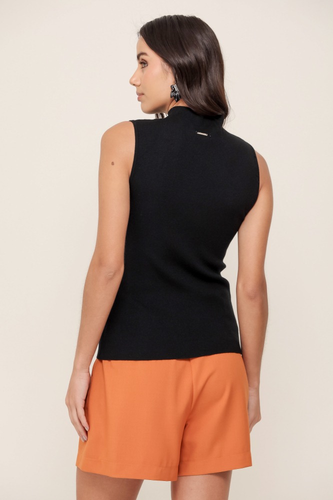 9036779 - Regata Tricô Alças Largas  PRETO