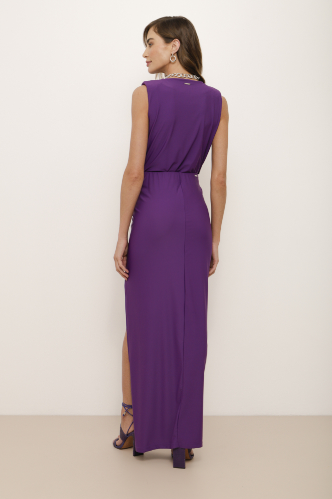 9034186 - Saia Jersey Longa Fenda Lateral ROXO 