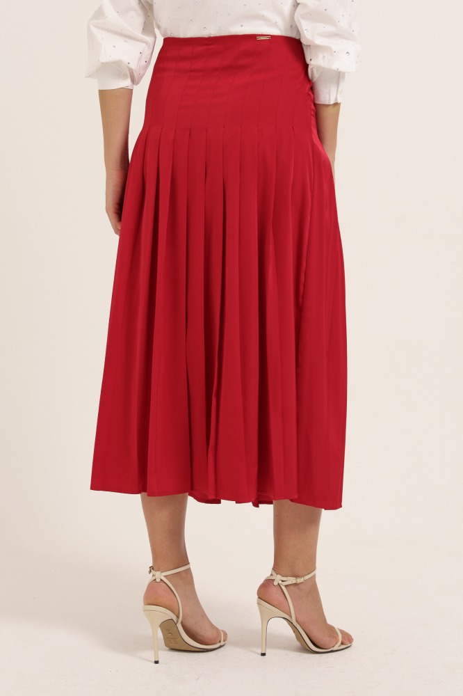9037775 - Saia Pregas Midi VERMELHO 9037775 - Saia Pregas Midi VERMELHO