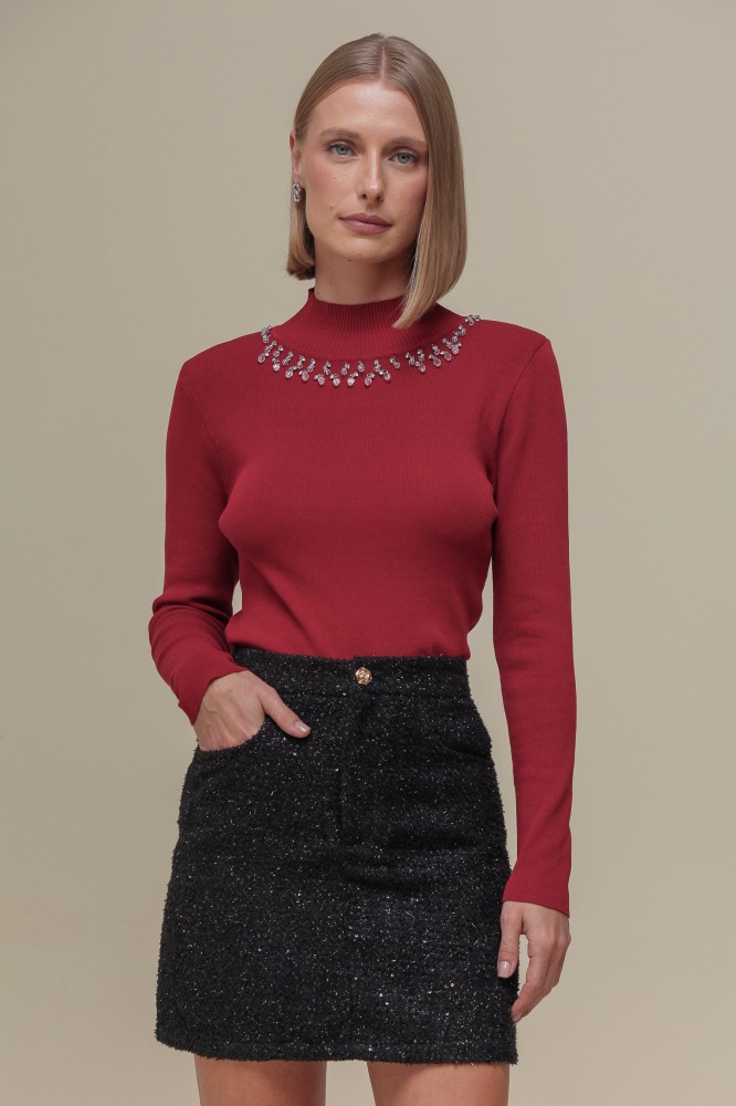 9036426 - Saia Tweed Lurex PRETO 9036426 - Saia Tweed Lurex PRETO