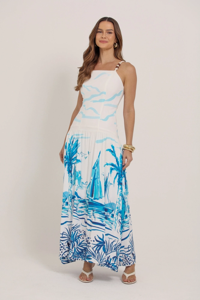 9037248 - Vestido Estampa Maré Náutica BRANCO