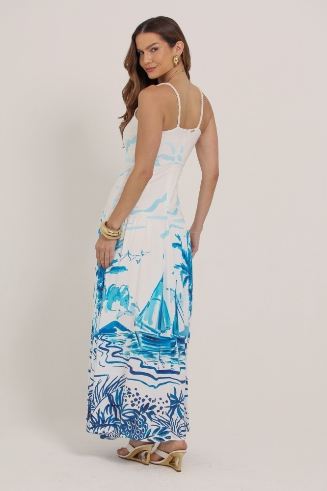 9037248 - Vestido Estampa Maré Náutica BRANCO