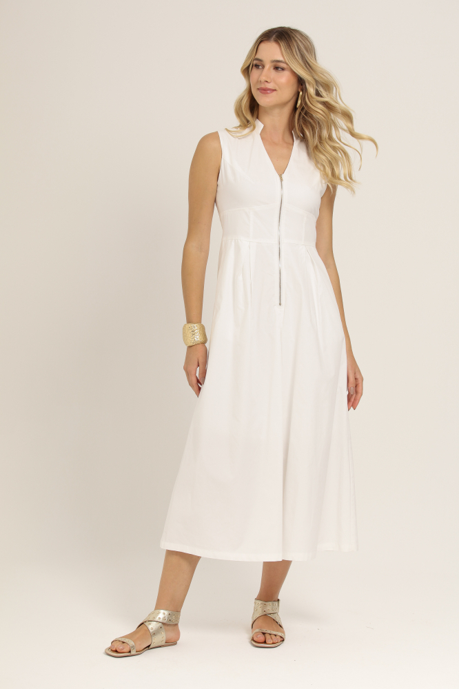 9037087 - Vestido Midi Chino OFF-WHITE