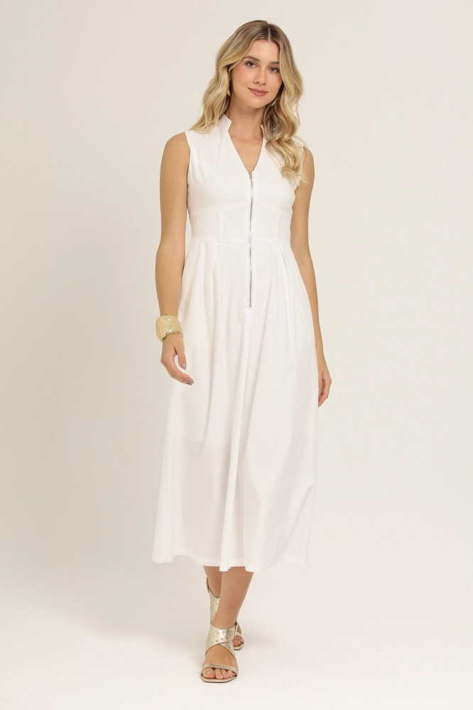9037087 - Vestido Midi Chino OFF-WHITE