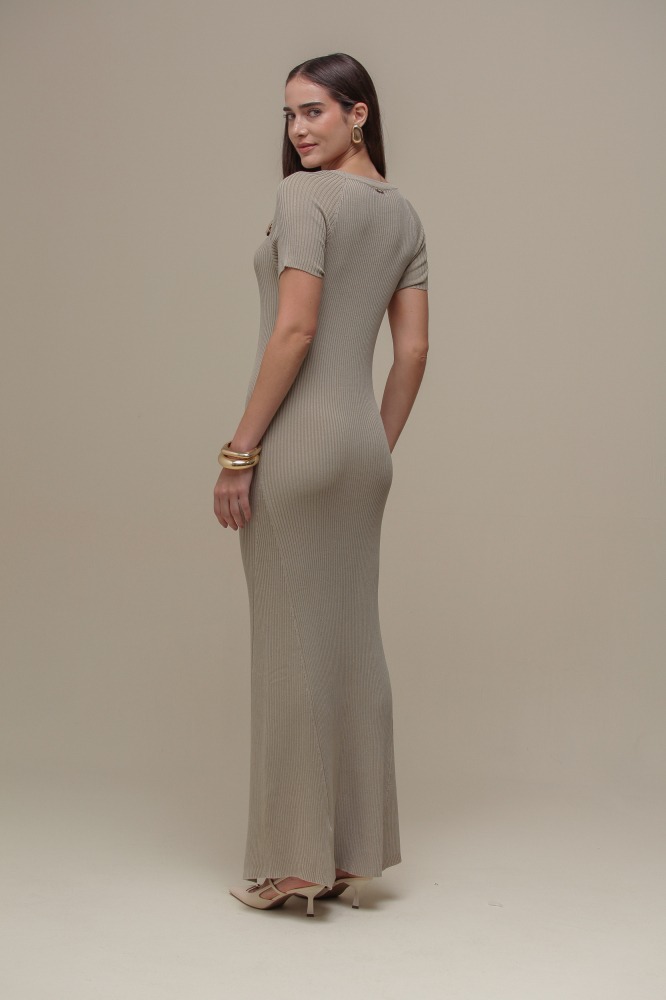 9036658 - Vestido Tricô Longo Fivela  FENDI